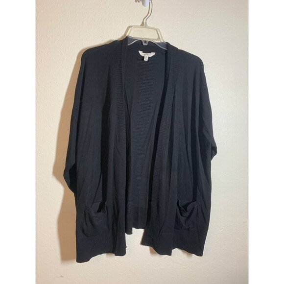 Terra & Sky Sweaters - Terra & Sky Open Cardigan Sweater Black Business Casual Plus Size 2X (20W/22W)